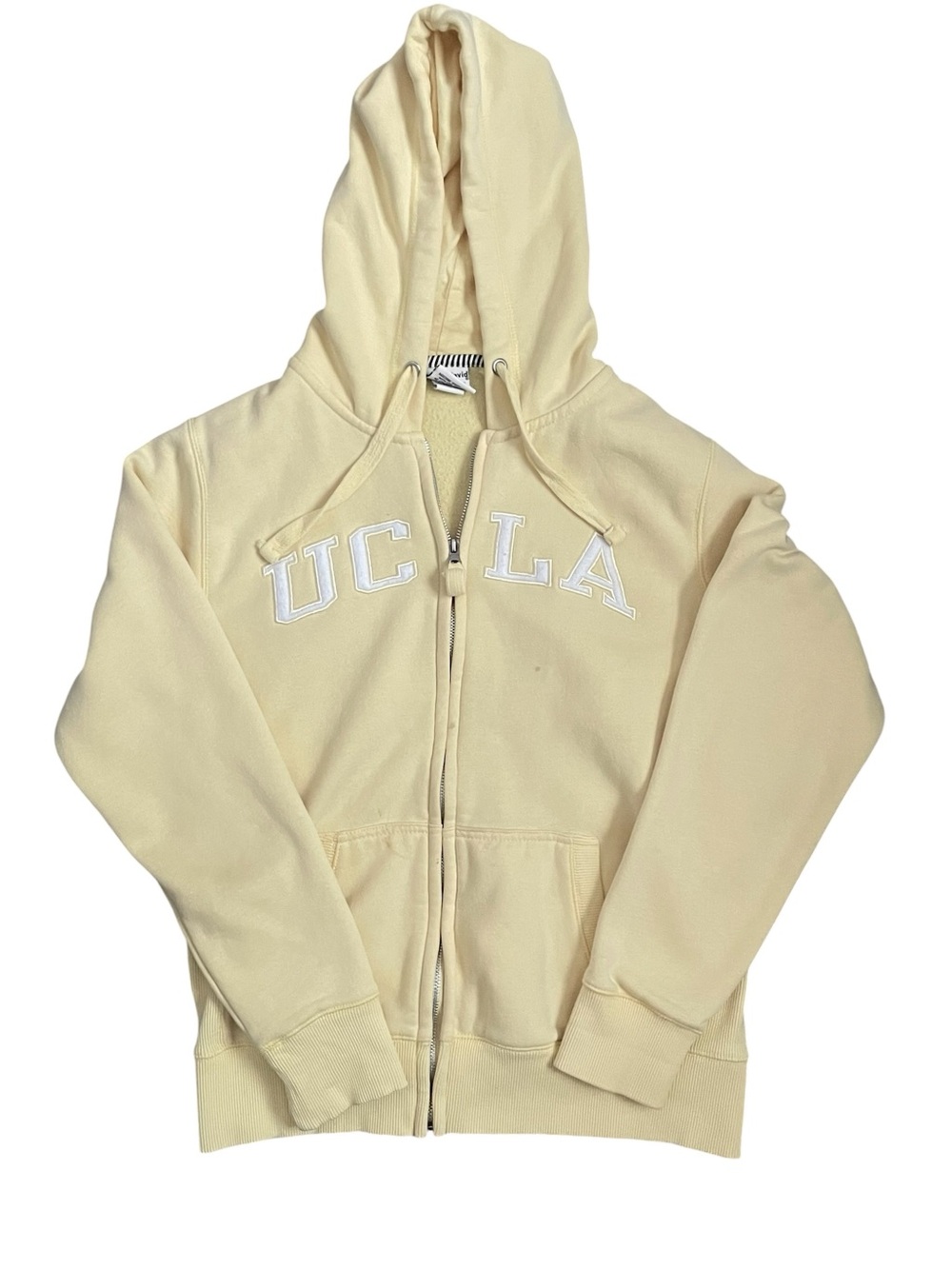 Camp David UCLA Bruins Full Zip Hoodie Pastel Butter Yellow Embroidered Large L